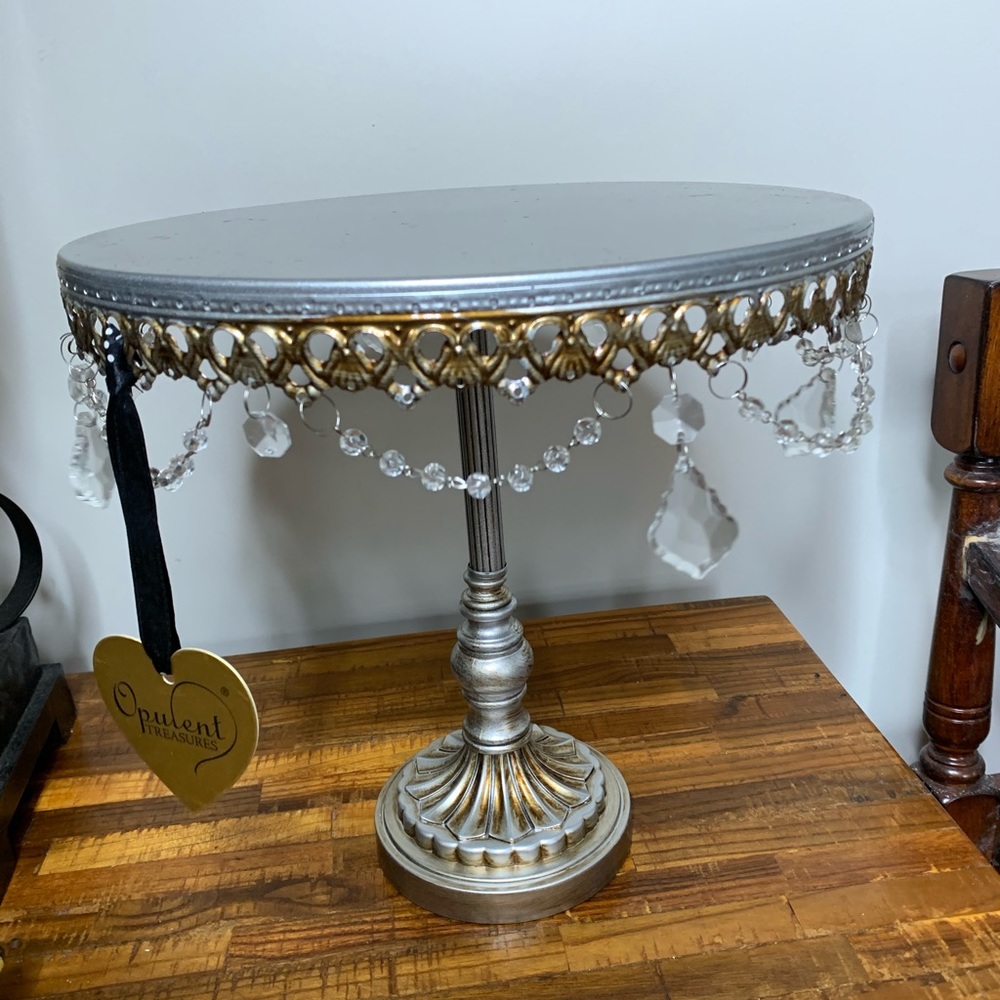 Silver/Antique Gold Cake Stand